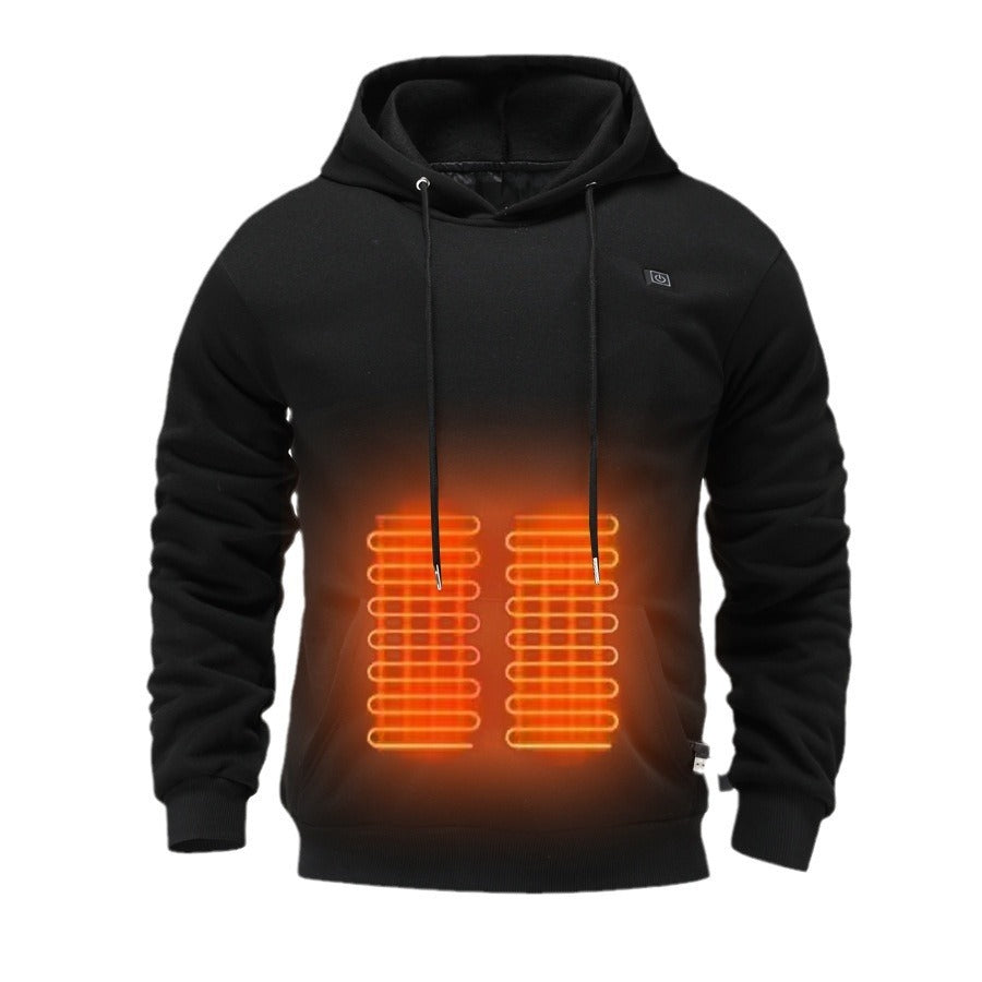 Sweat à capuche chauffant USB brossé pour homme