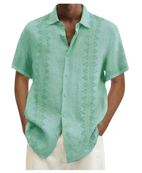 Just Arrived at Buy Center: Digital Printing Polyester Plain Men's Short Sleeve Shirt OFSV01383