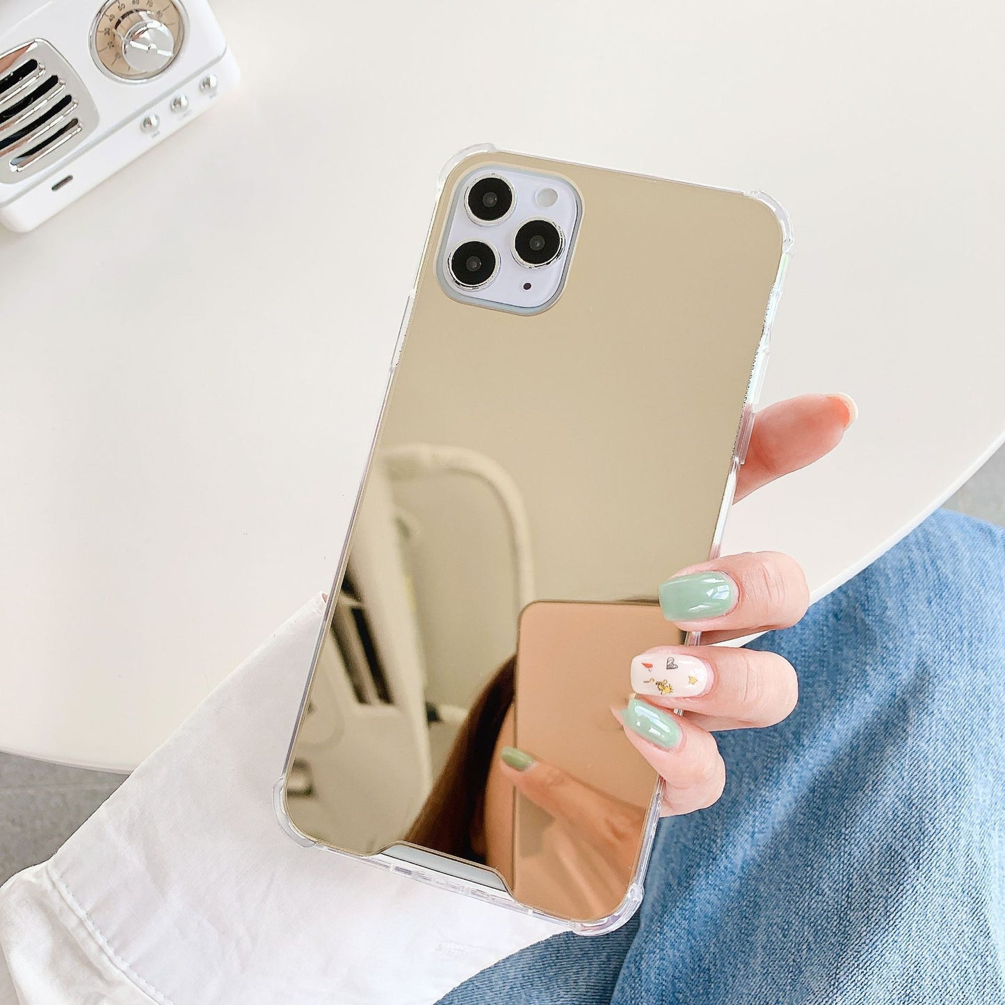 Newly Released at Buy Center: Mirror Shell Suitable All-inclusive Soft Protection Phone Case Gold