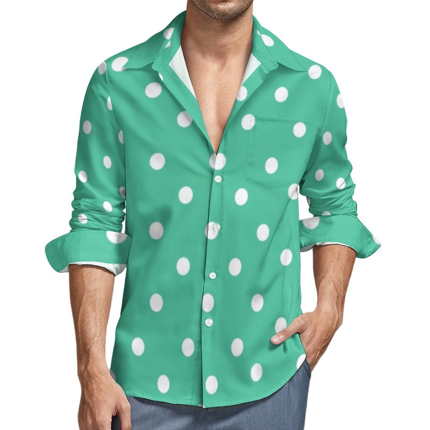 Chemise à manches longues pour homme avec impression numérique