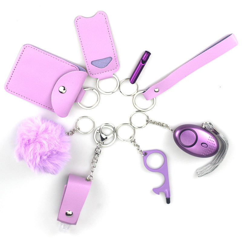 Buy Center Trend-9-piece Keychain Fashion Leather Purple