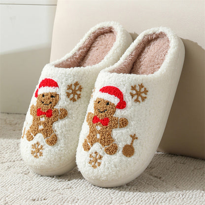 Christmas Snowflake Gingerbread Slippers Winter Indoor Non-slip Floor Bedroom Fuzzy House Shoes For Women Home Slippers | Bags & Shoes2 | Buy Center