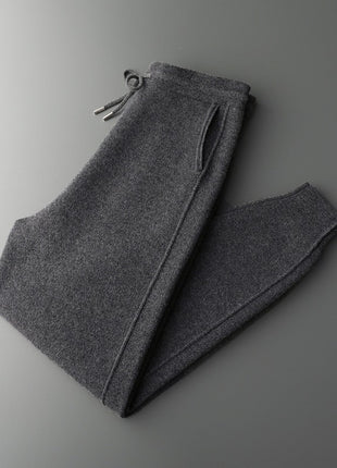 Air Layer Thickened Wool Pants Men's High Waist Casual All-match Lock Foot Harem Pants