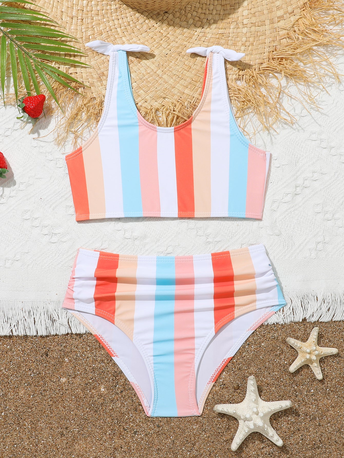 Newly Released at Buy Center: Girls' Comfortable And Cute Printed Seaside Vacation Swimsuit Color