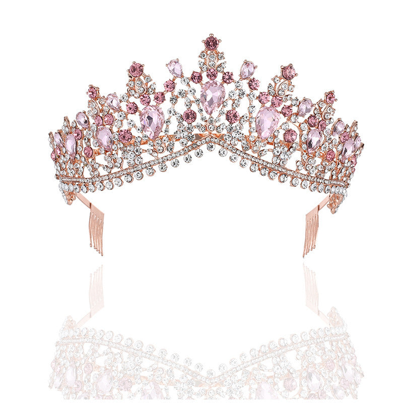 Couronne de mariée baroque, coiffe, strass, accessoires pour robe de princesse formelle