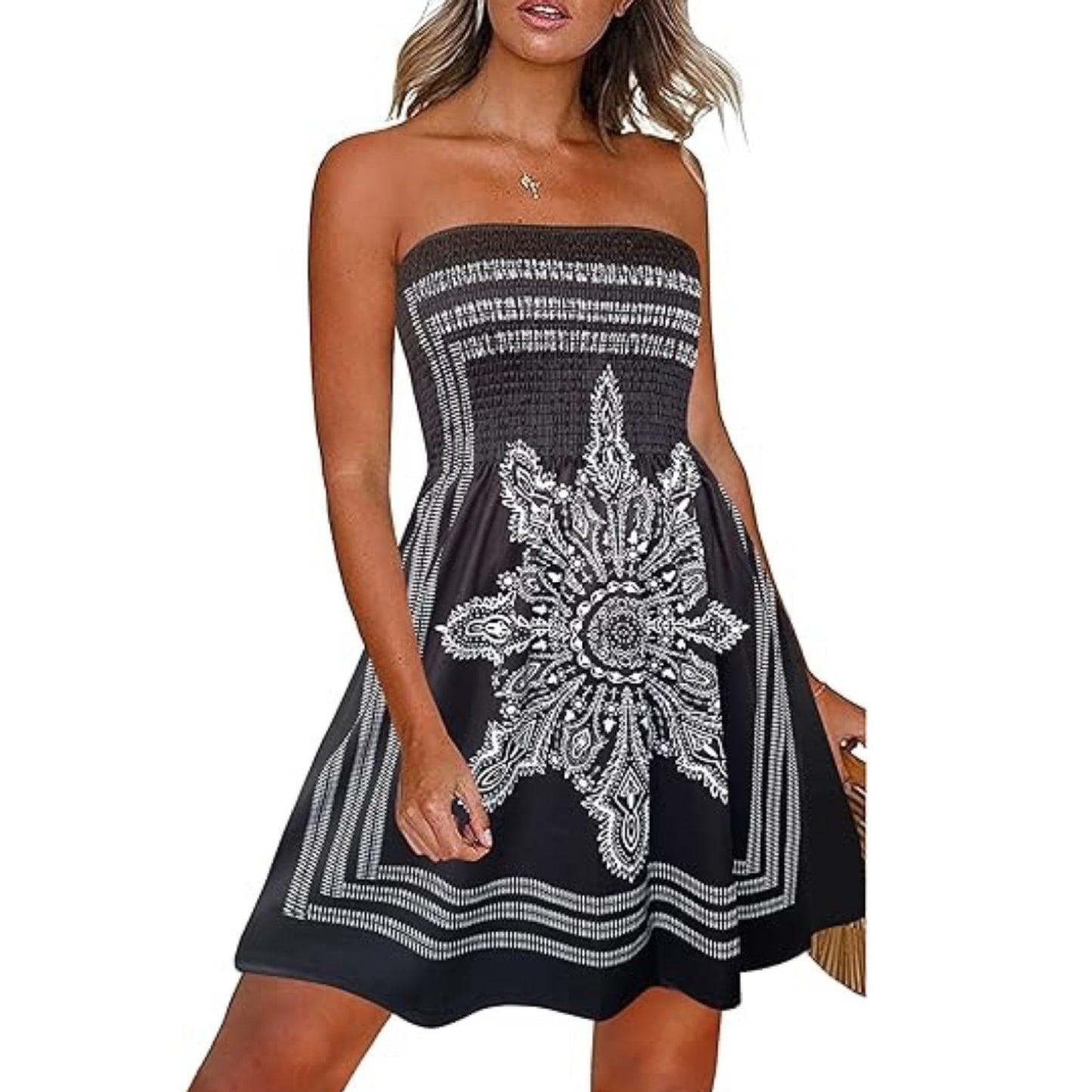 Buy Center Handpicked- Women's Summer Dress Beach Cover-up Black