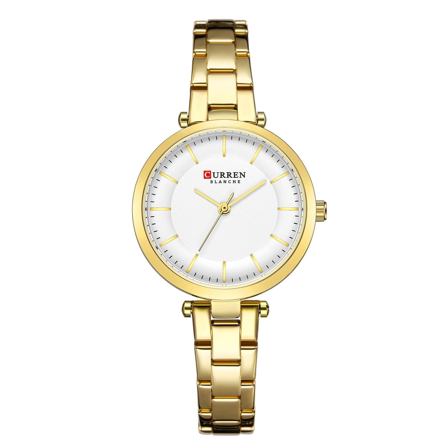 Buy Center Exclusive Offer-Casual Fashion Women's Quartz Watch Gold Shell White