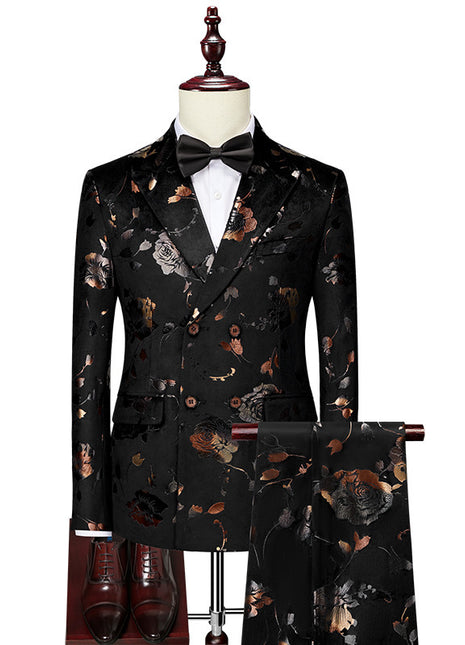 Men's Business Creative Printed Tie Suit Set