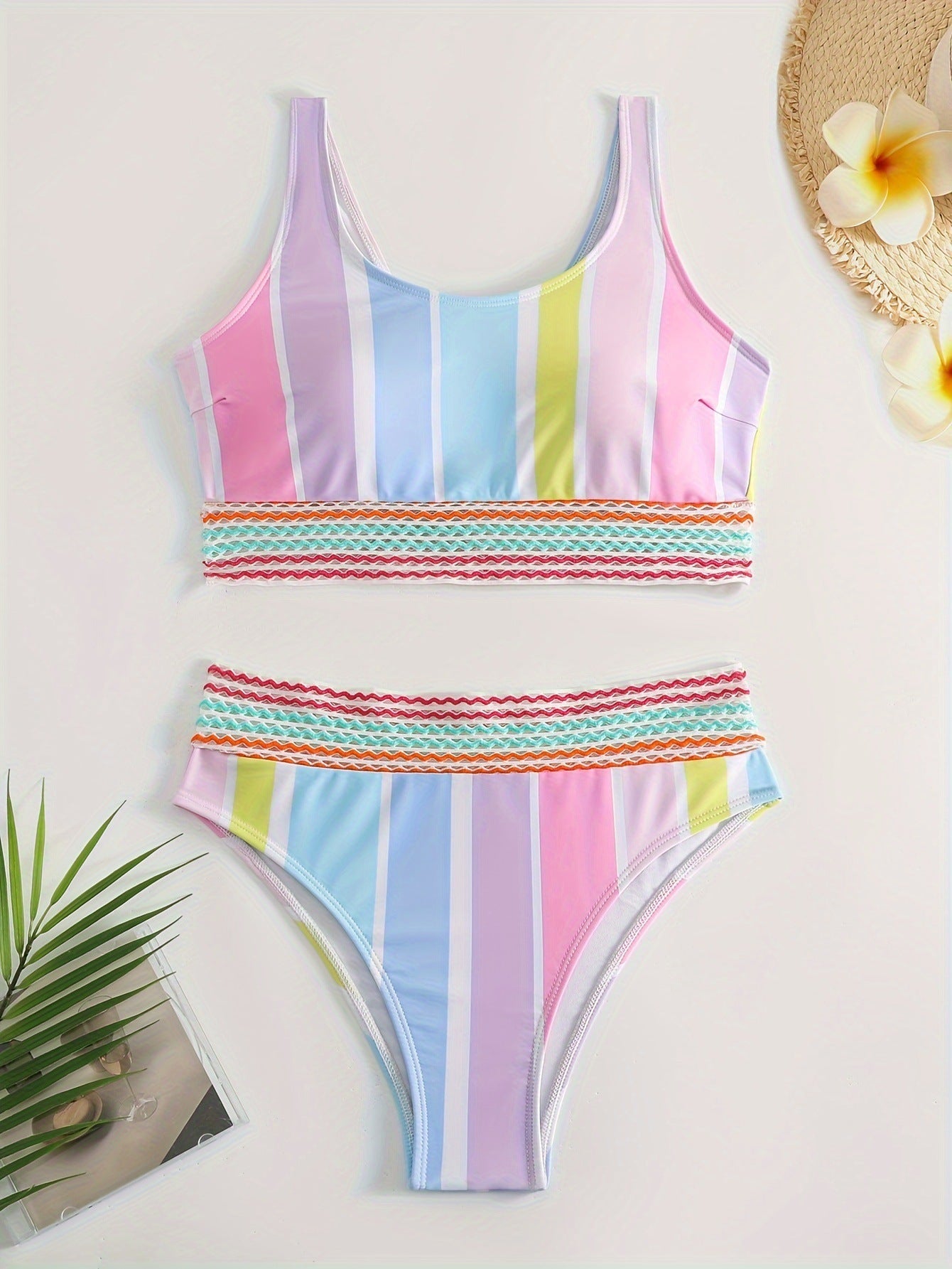 Swimwear Women's Sports Casual Striped Bikini