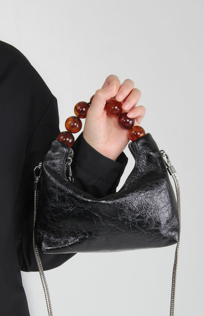 Just Arrived at Buy Center: First Layer Oil Wax Cowhide Dumpling Bag Beaded Handbag