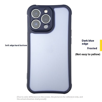 Newly Released at Buy Center: Matte Transparent Magnetic Phone Case All Inclusive Deep Blue Edge