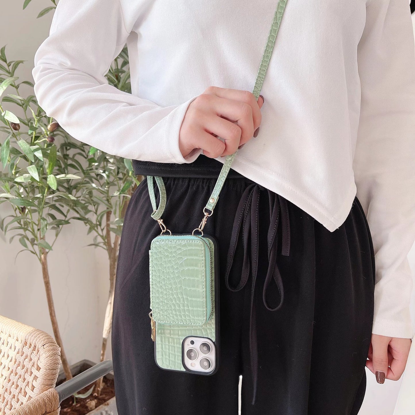 Crossbody Leather Change Zipper Bag Phone Case Buy Center