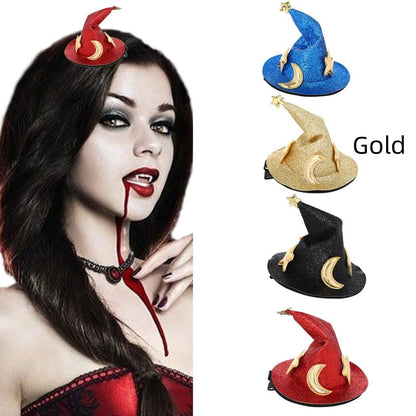 Buy Center Exclusive Offer-Halloween Ghost Festival Wizard's Hat Hairpin Headdress Gold