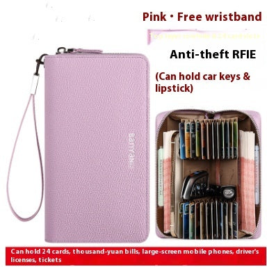 Fresh Arrivals at Buy Center: Guangzhou Banyanu Leather Factory Card Holder Female Pink 24 card slots