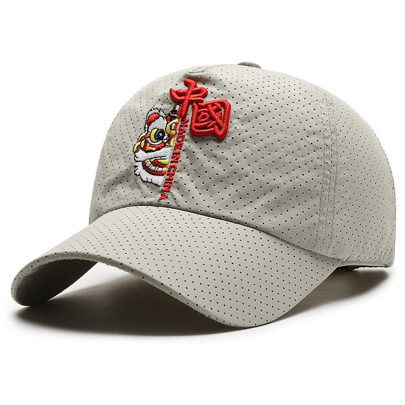 Gorra con visera estilo nacional de danza del león de moda nacional para hombre de verano