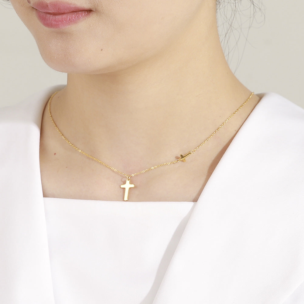 New Women's Stainless Steel Cross Necklace