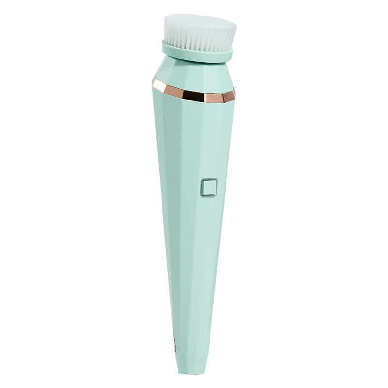 Fresh Arrivals at Buy Center: 4 In 1 USB Rechargeable Electric Facial Cleansing Brush Soft Skin Care Portable Massager Face Brush Deep Cleaning Device Green USB