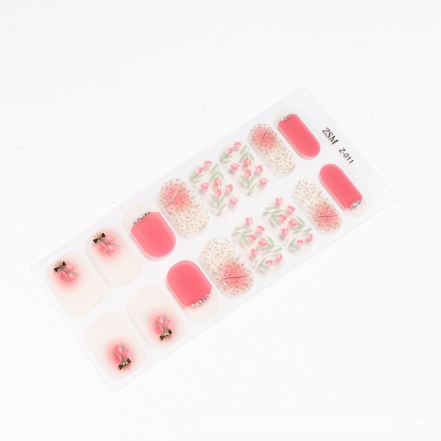 Fresh Arrivals at Buy Center: 16 Finger Diamond Nail Sticker 3D Waterproof Multicolor Z011