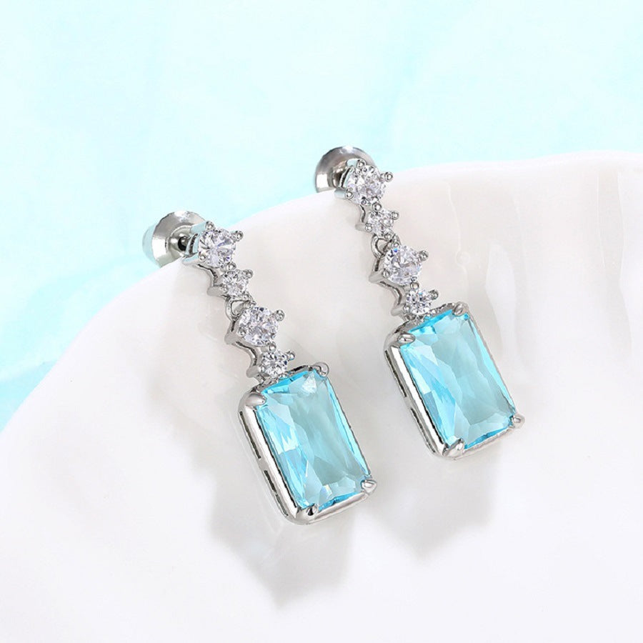 Buy Center Deal-Fashion Earrings Rectangular Mid-length Women