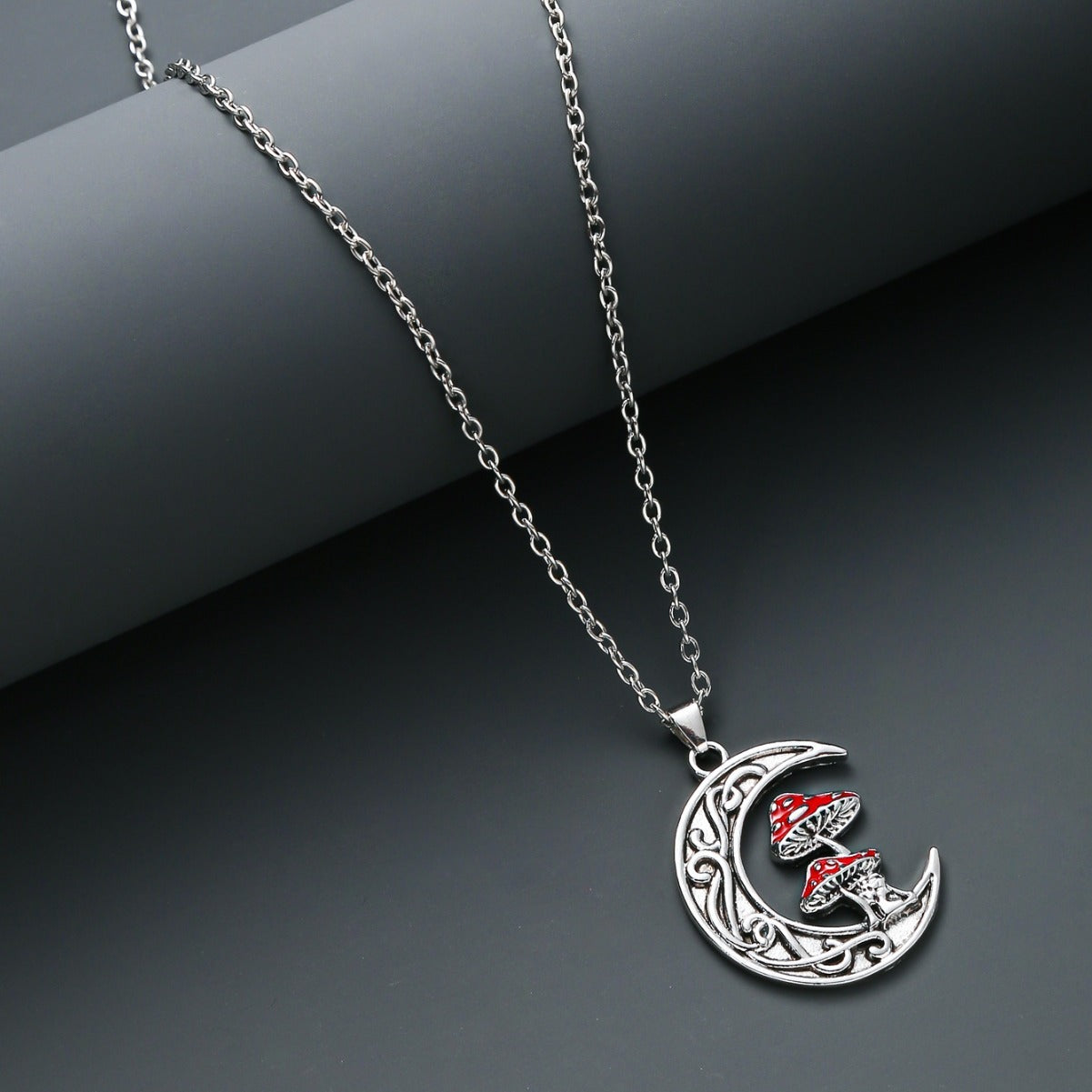 Buy Center Exclusive Offer-Retro Necklace Hip Hop Niche Moon Red Mushroom