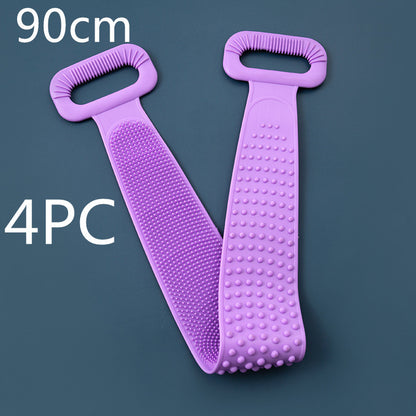 Hot New Items at Buy Center: Bath Towel Silicone Rubbing Back Towel 4PC Purple90cm