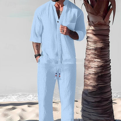 Now Available at Buy Center: Cotton And Linen Half Sleeve Suit Men's Summer