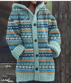 Retro Coat Lazy Hooded Knitted Buy Center