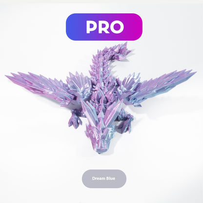 Hot New Items at Buy Center: 3D Printed Gemstone Flying Dragon Deformed Figurine Crystal Phantom Blue PRO