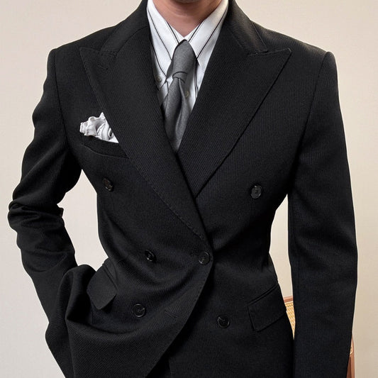 Spring Double Breasted Closure Collar Suit | Men's Clothing6 | Buy Center