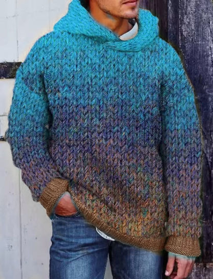 Pull à capuche tissé de style classique et lourd pour homme en fibre d'acétate, nouvelle collection automne et hiver