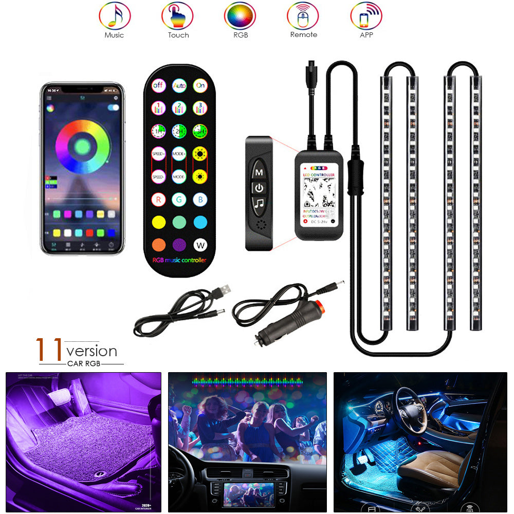 Styling Decorative Lamp LED Car Interior Light Waterproof Ambient Lamp Of Wireless Remote Music Control Car RGB Strip Lights | Automobiles & Motorcycles2 | Buy Center