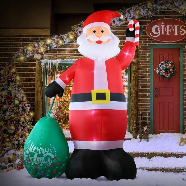 Giant Inflatable Santa Claus With Large Gift Bag Buy Center