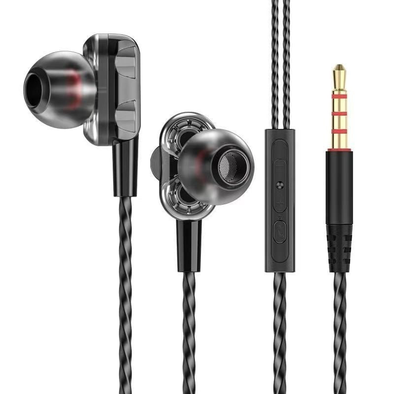 Double Moving Coil In-ear Headphones PlayerUnknown's Battlegrounds With Microphone Buy Center