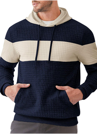 Pull à capuche à manches longues et cordon de serrage pour homme