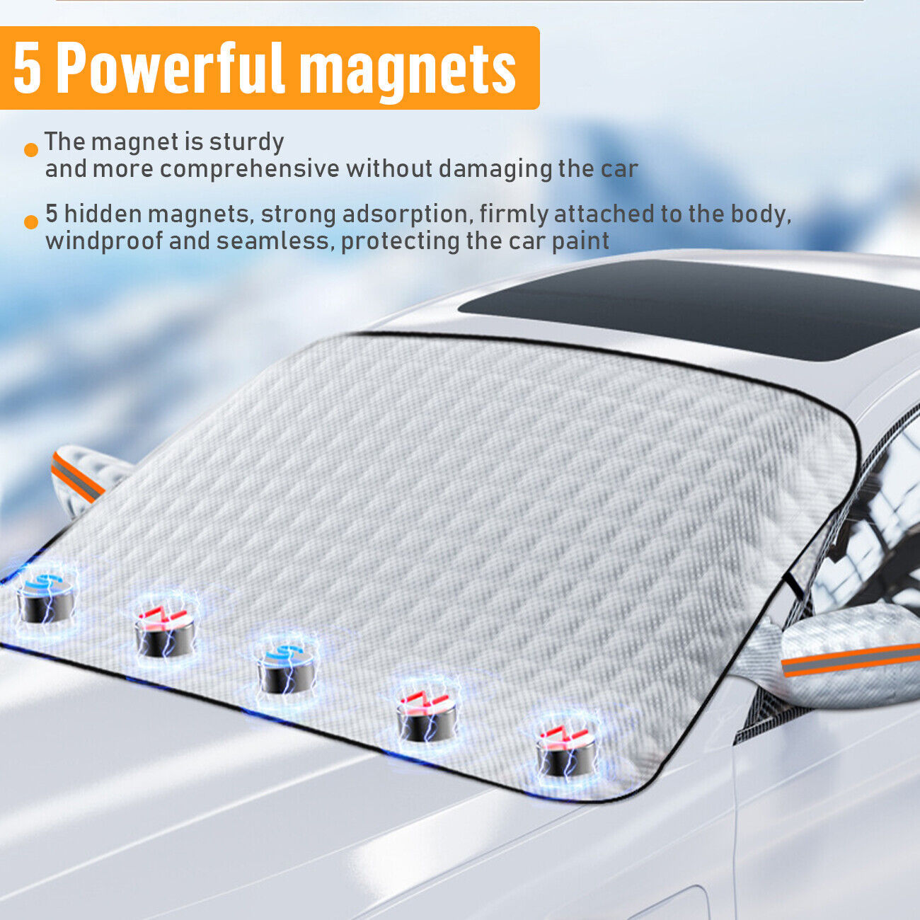 Now Available at Buy Center: Layers Magnetic Car Windscreen Cover Winter Ice Frost Snow Protector Sunshade