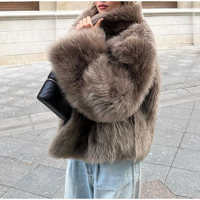 Plush Fur Coat Fashion Casual And Comfortable Eye-catching Warm Buy Center