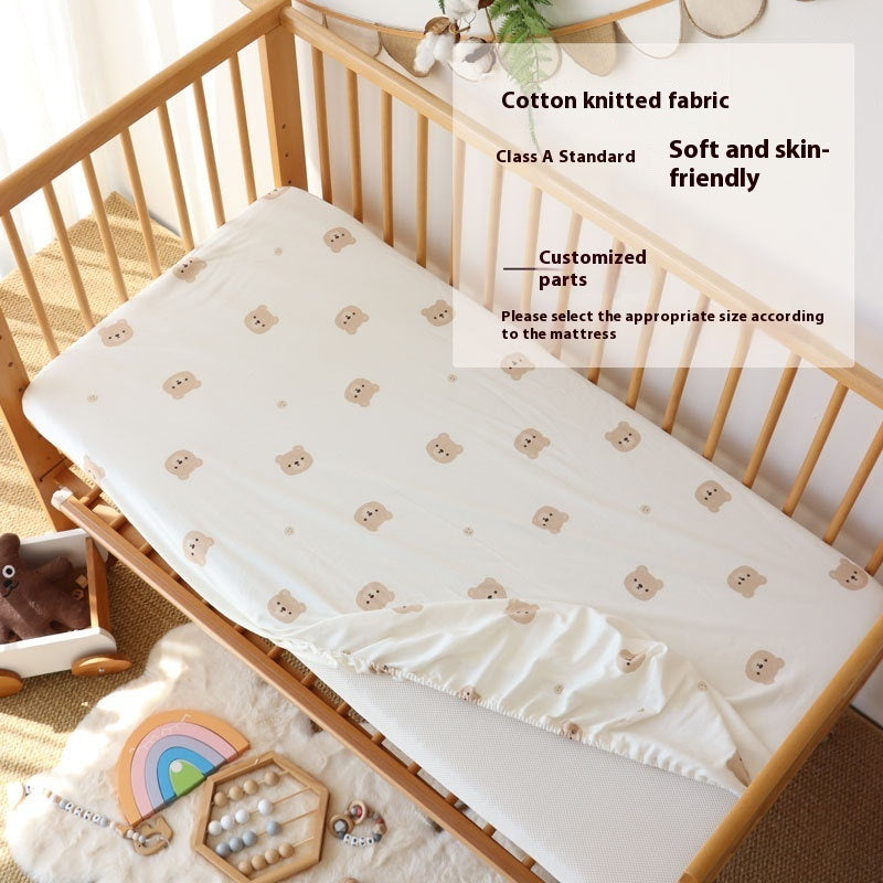 Newly Released at Buy Center: Crib Fitted Sheet Cotton Knitted Newborn Star Rabbit Print