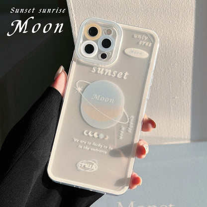 Just Arrived at Buy Center: Creative Cartoon Printed Silicone Phone Case Gradient Planet