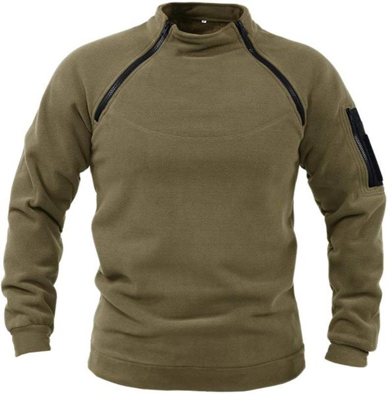 Stand Collar Men's Sweater Warm And Loose Solid Color Clothing Buy Center