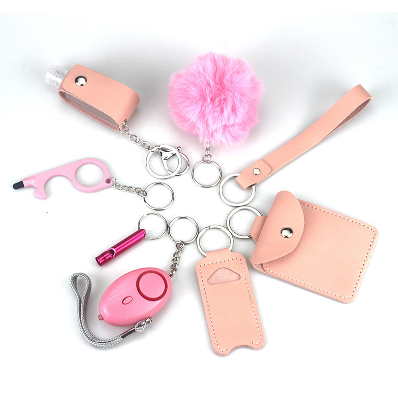 Buy Center Trend-9-piece Keychain Fashion Leather Pink