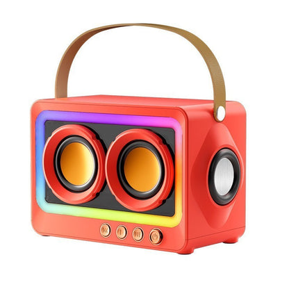 Fresh Arrivals at Buy Center: Bluetooth Audio Retro Mini Portable Wireless Card Vehicle-mounted Speakers Desktop Audio Double Horn Red