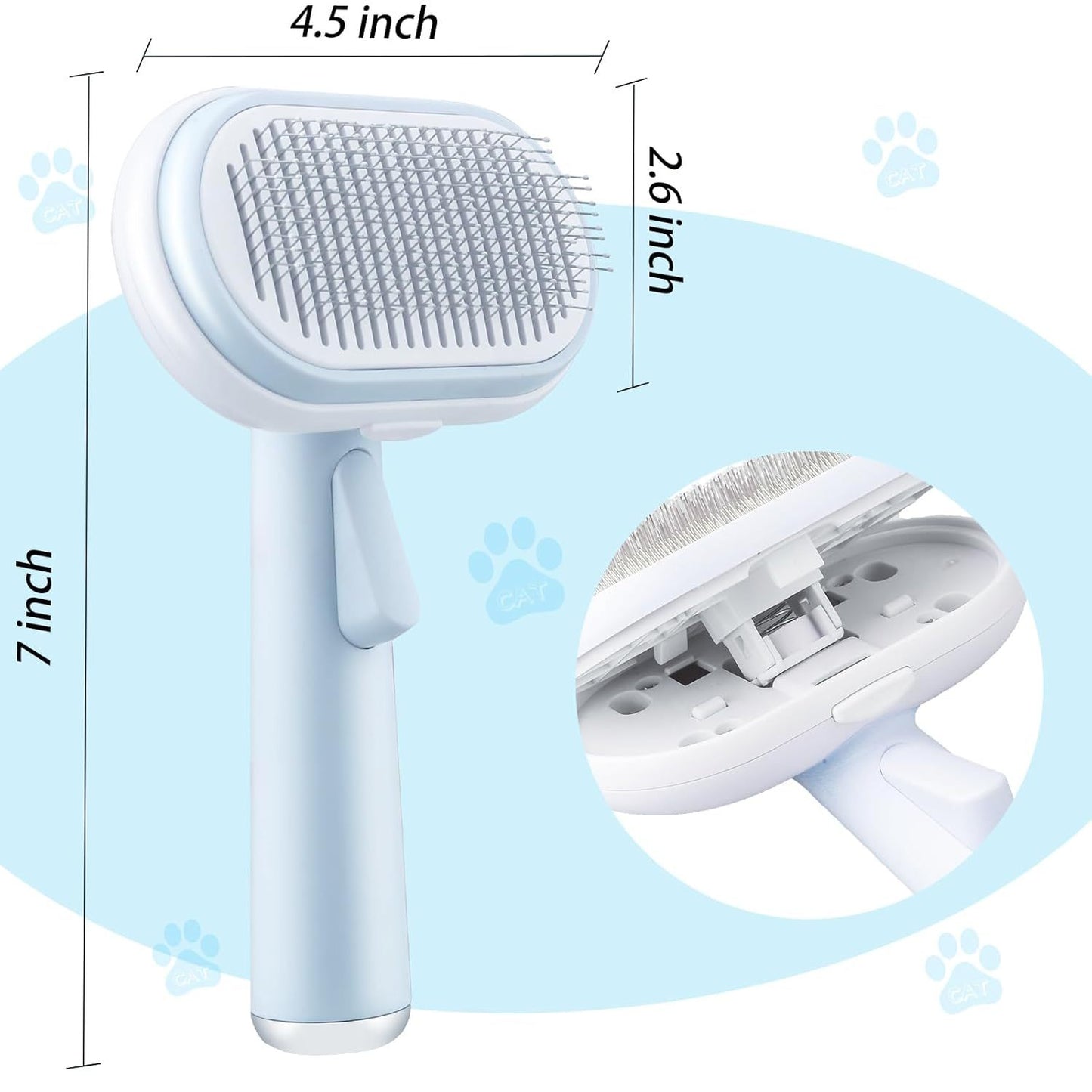 New Cat Dog Brush 5 In 1 Pet Grooming Supplies Kit Slicker Brush For Shedding Dematting Undercoat Rake Self Cleaning Comb For Indoor Cats Pet Hair Brushes Multifunction Set