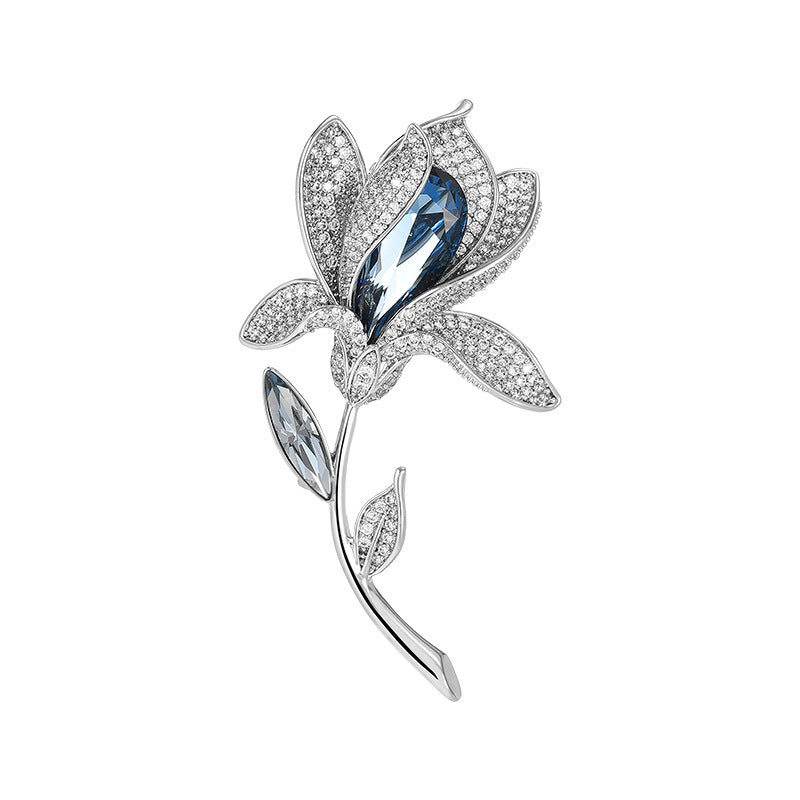 Broche Tulipe Mode Féminine Cristal