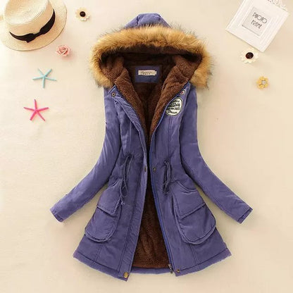 Autumn And Winter New Women's Plus Size Thickened Calibration Long-sleeved Hooded Lamb Wool Cotton-padded Jacket Buy Center