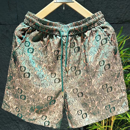 Men's Fashionable Ethnic Style Laser Dark Flower Fashion Ice Silk Shorts | Men's Clothing-Underwear & Loungewear-Sh | Buy Center