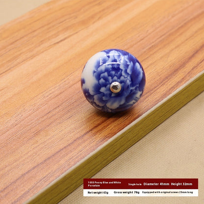 Newly Arrived at Buy Center: Ceramic Handle Vintage Painting Art Drawer Cabinet Door Handle 1055 Peony