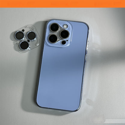 New at Buy Center: Frosted Glass Anti Drop Electroplating Soft Edge Phone Case Blue feed lens film