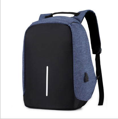 Multi-Functional Water Resistant USB Charging Computer Notebook Backpack Bag Navy Blue