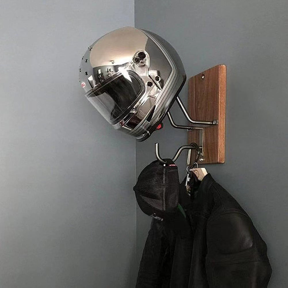 Just Arrived at Buy Center: Motorcycle Helmet Bracket Wooden Helmet Hook Motorcycle Helmet Storage Rack Coat Hook