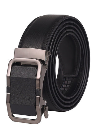 Men's Leather Automatic Buckle Two-layer Cowhide Embossed Belt